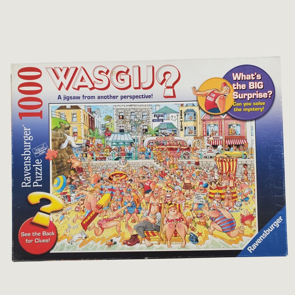 Ravensburger Wasgij 1000 Piece Mystery Puzzle High Tide 15186 Beach Humor 2010